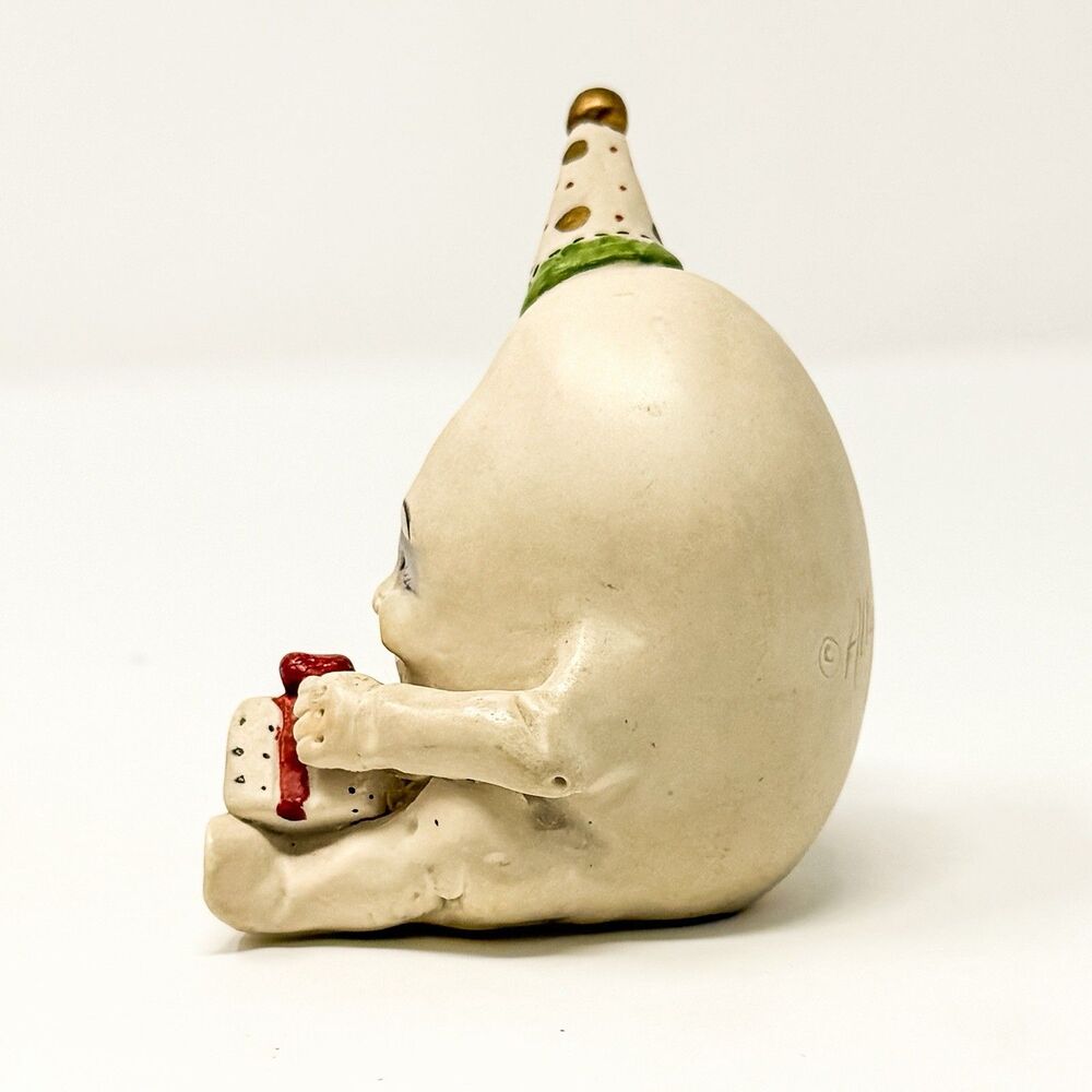 Vintage 1994 Allyson Nagel Birthday Egg Humpty Dumpty Figurine Balloons Gift - Picture 3 of 6